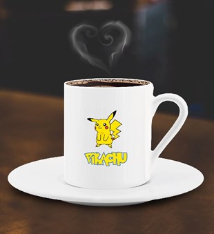 Sevimli Pikachu Tasarımlı Türk Kahve Fincanı - 2