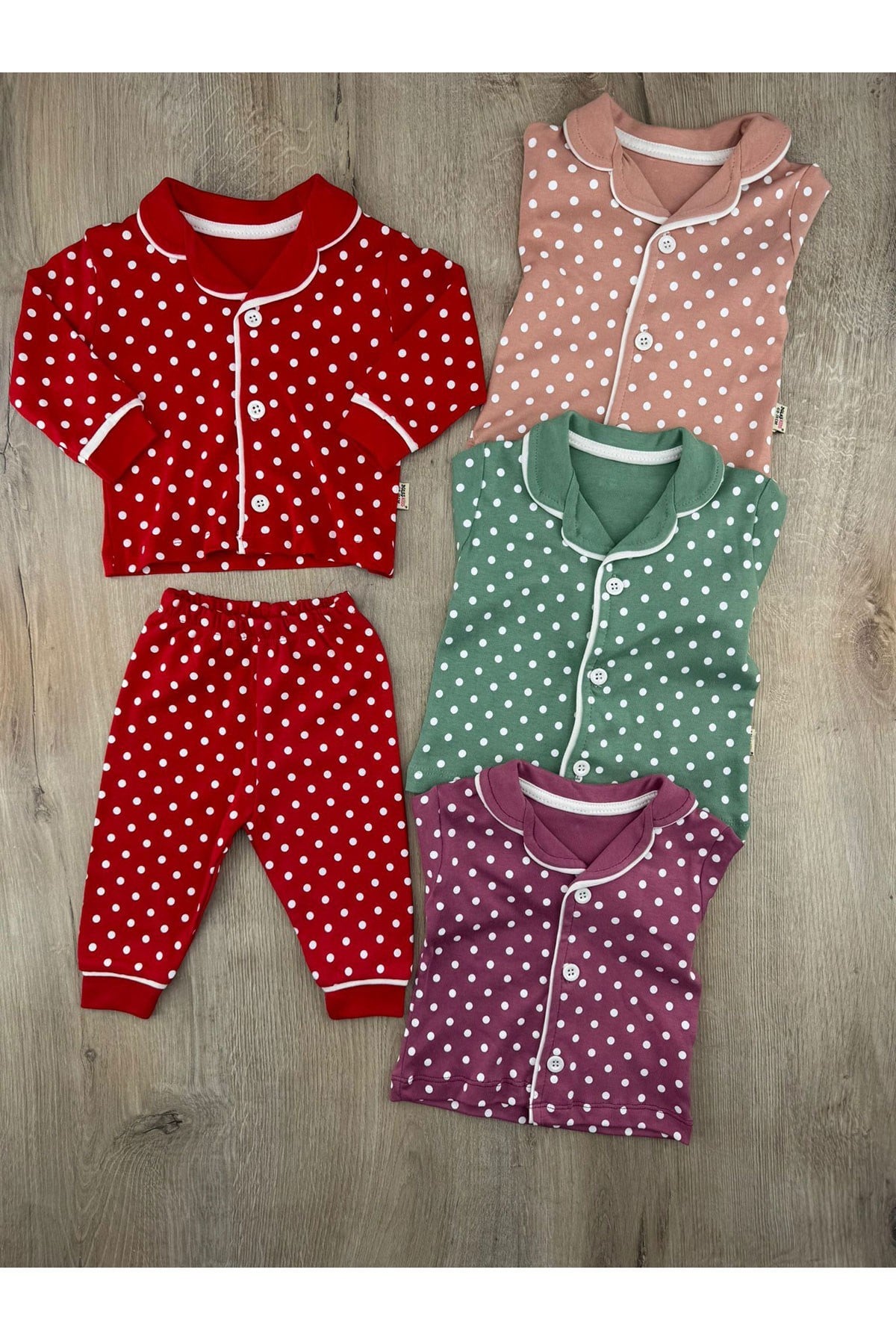 #360360 (6-24 Ay) Puanlı Önden Düğmeli Pijama Takımı