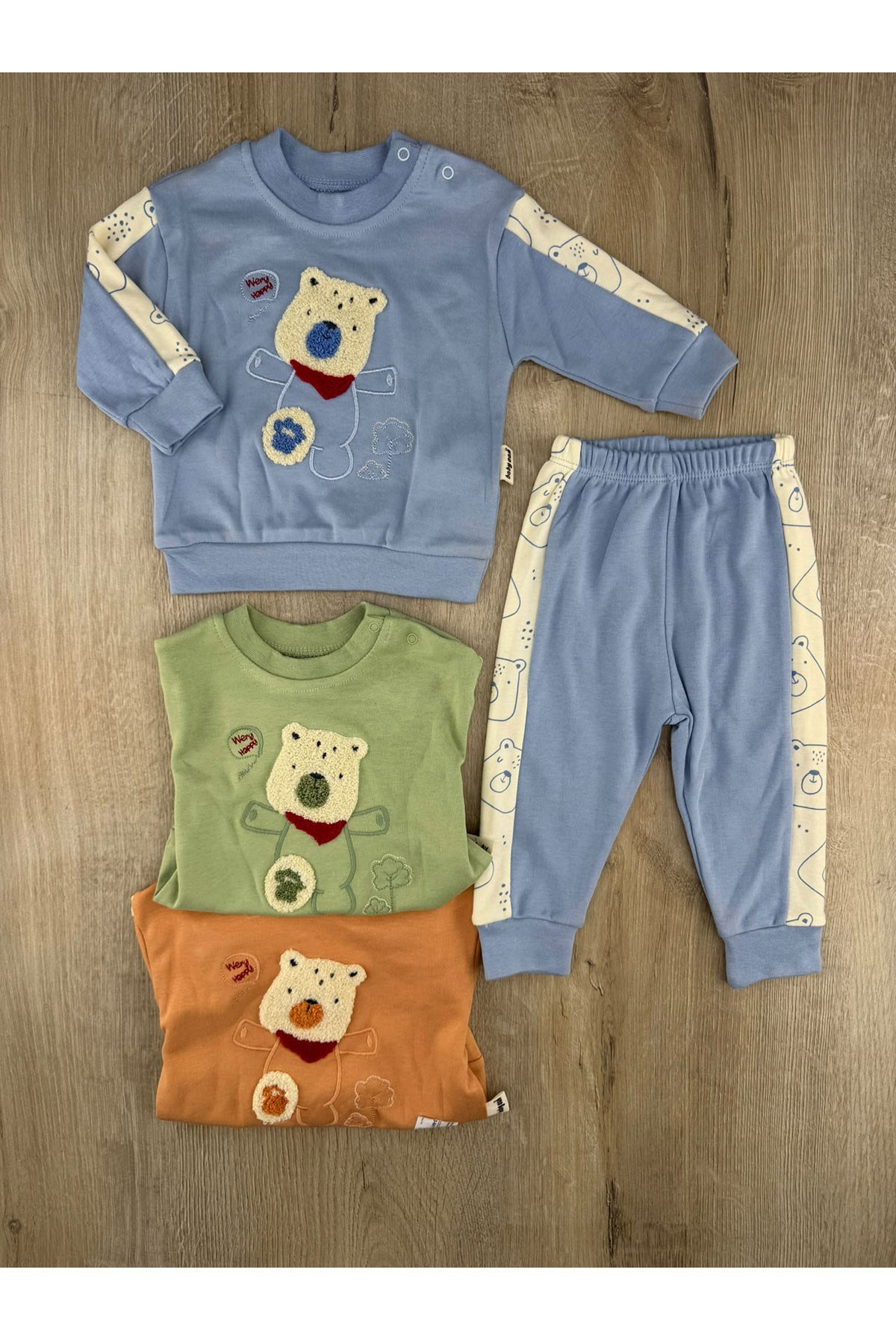 Babycan (3-12 Ay) Süzene Ayıcık Desenli Mevsimlik Takım