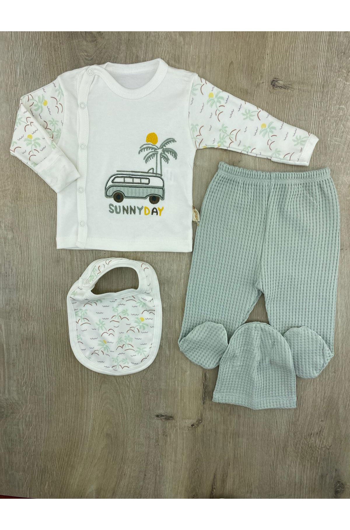 Babyim 2210 Karavan Desenli Zıbın Takımı