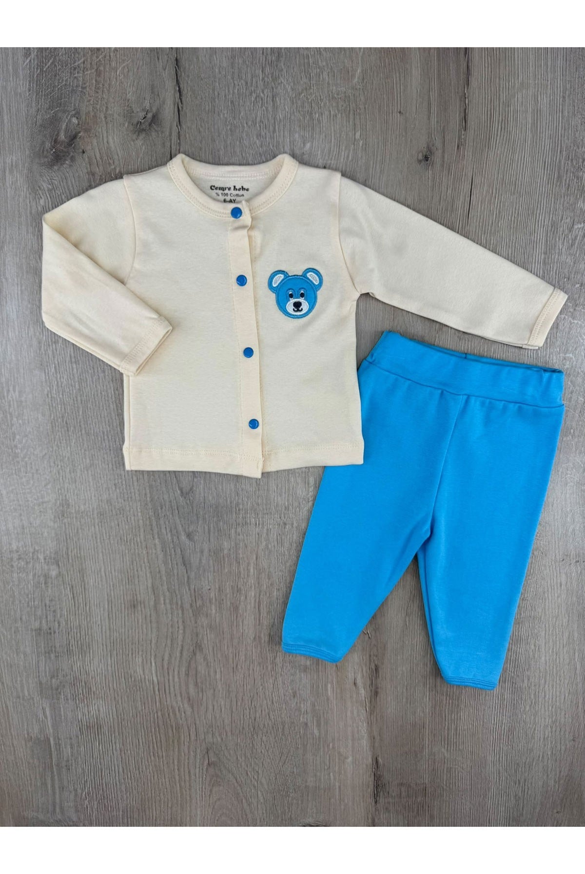 Cemre Bebe (6-24 Ay) Koala Desenli Önden Çıtçıtlı Pijama Takımı
