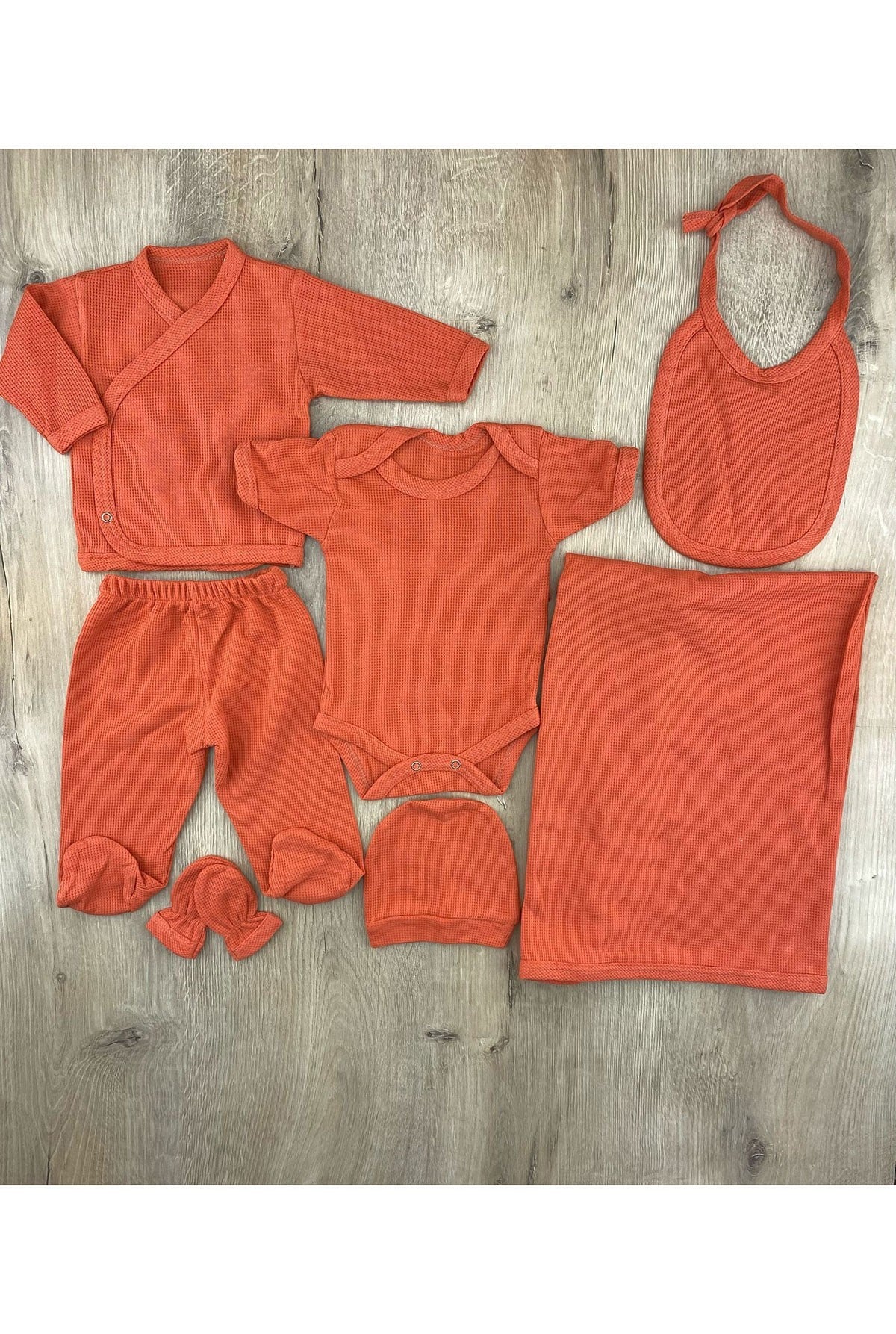 Cix Baby (0-3 Ay) Waffle Kumaş 7Li Set