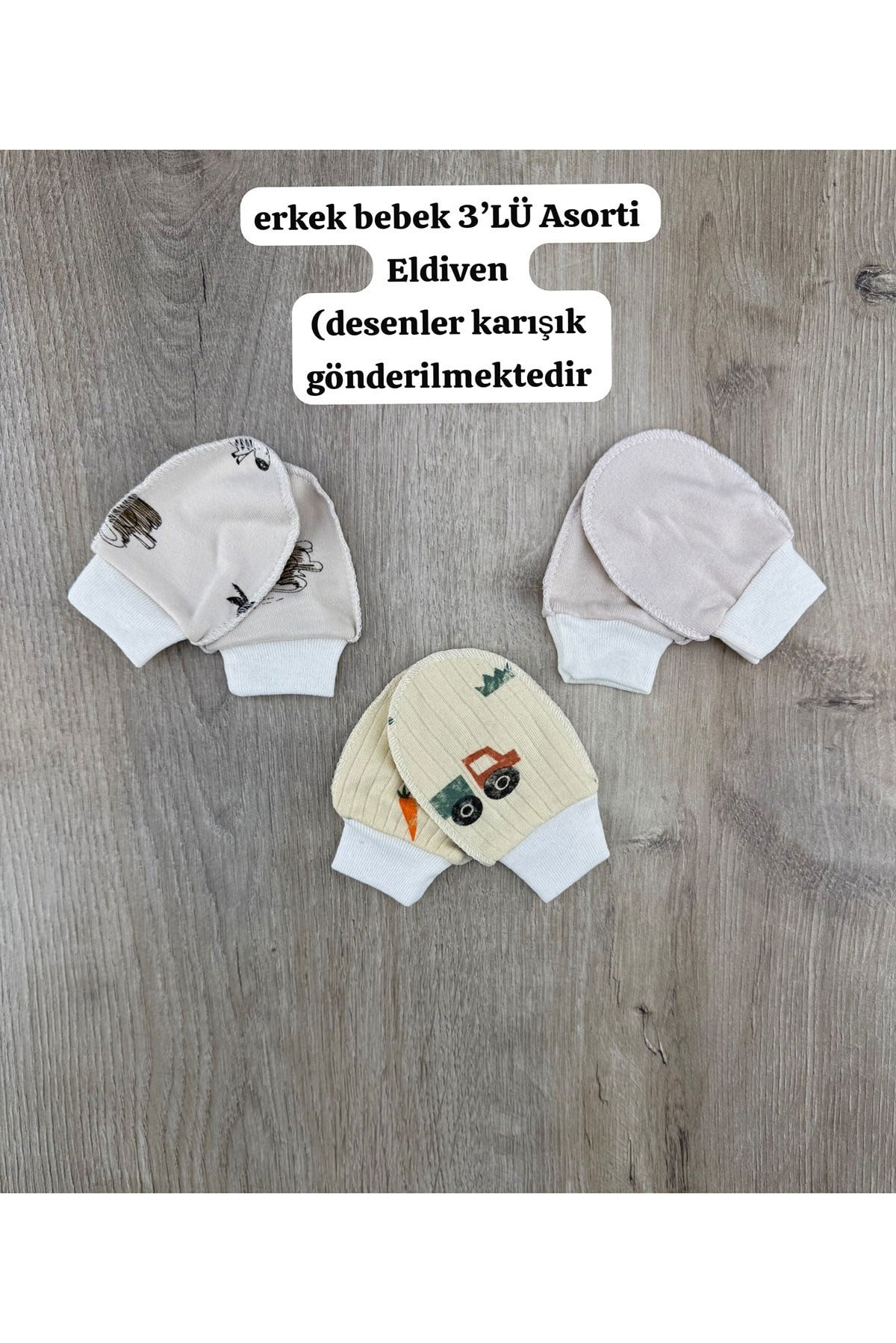 Erkek Bebek 3`lü Eldiven Asorti