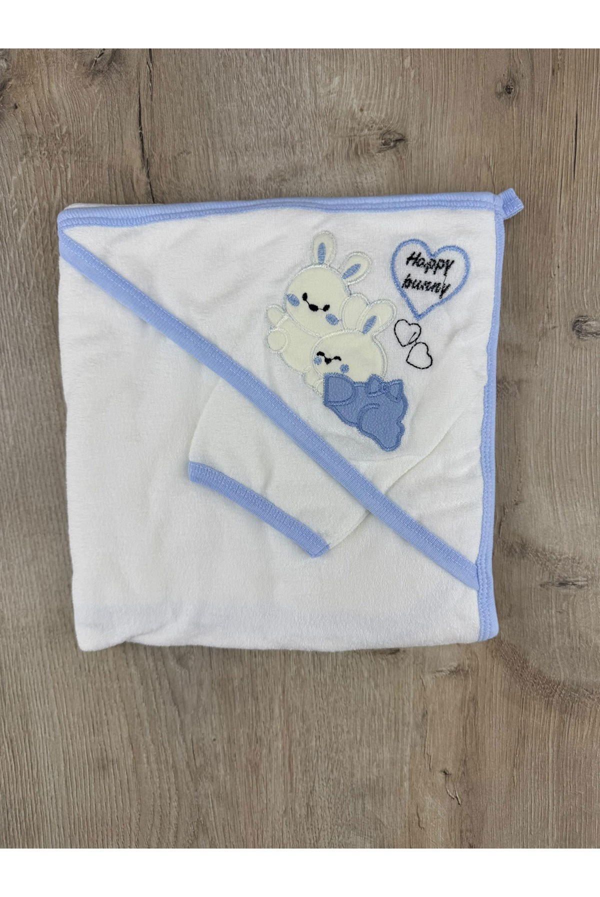 Gülünce Baby (0-2 Yaş) Happy Bunny Desenli Banyo Havlusu