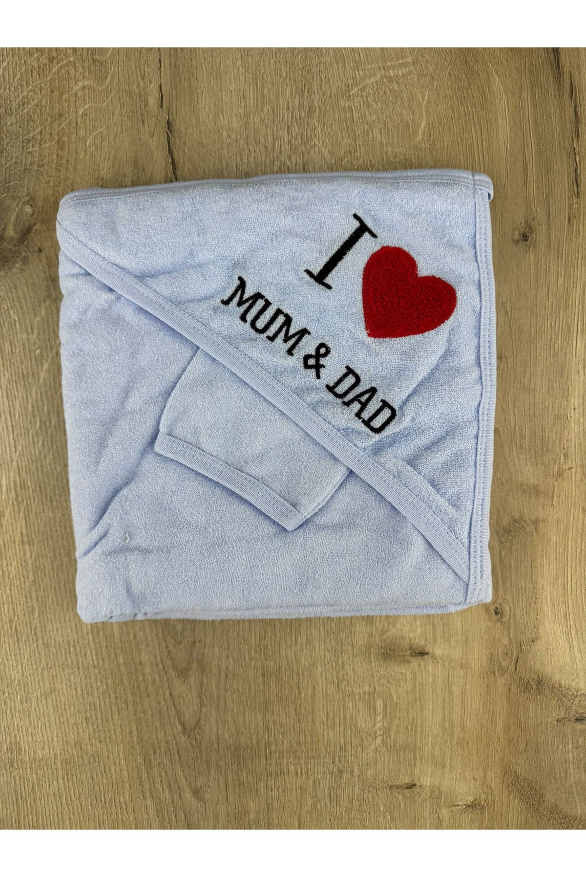 Gülünce Baby (0-2 Yaş) MOM DAD Desenli Banyo Havlusu