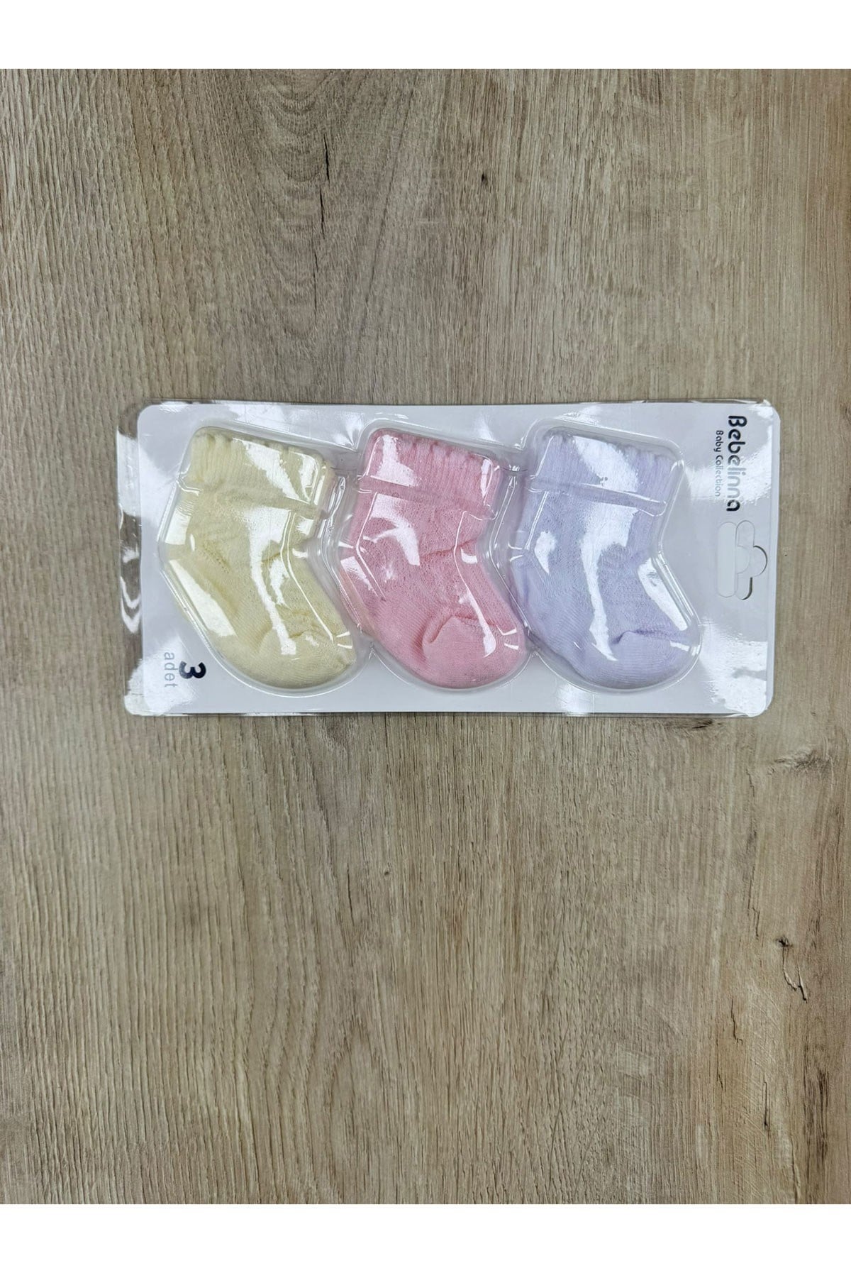 Kral Baby (0-6 Ay) Düz Renk 3Lü Bebek Çorap