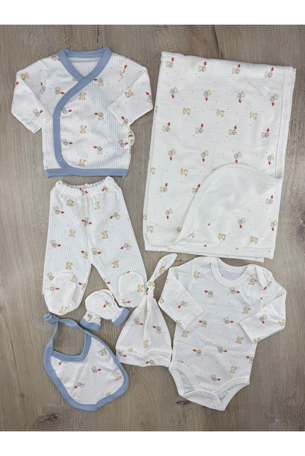 Murat Baby (0-3 Ay) Ayıcık Desenli 6Lı Set