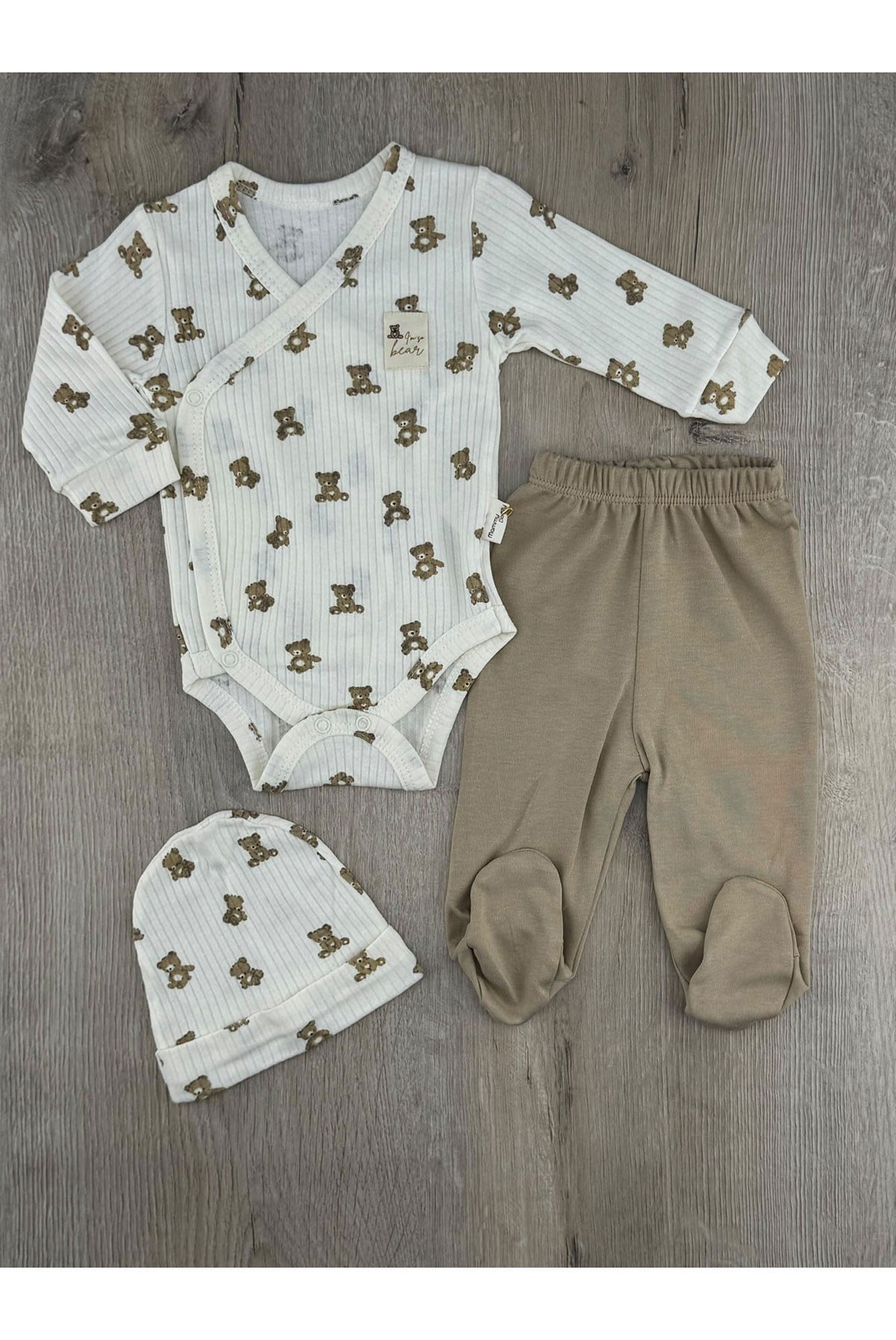 Murat Baby (0-6 Ay) Ayıcık Armalı Çıtçıtlı Badili Takım