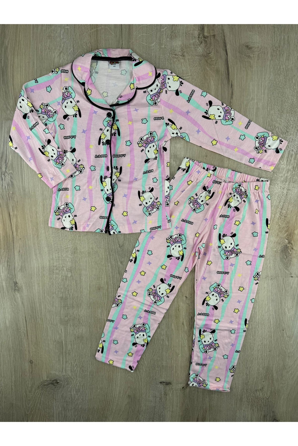 Pijakids (4-12 Yaş) Pochacco Desenli Uyku Bantlı Pijama Takımı