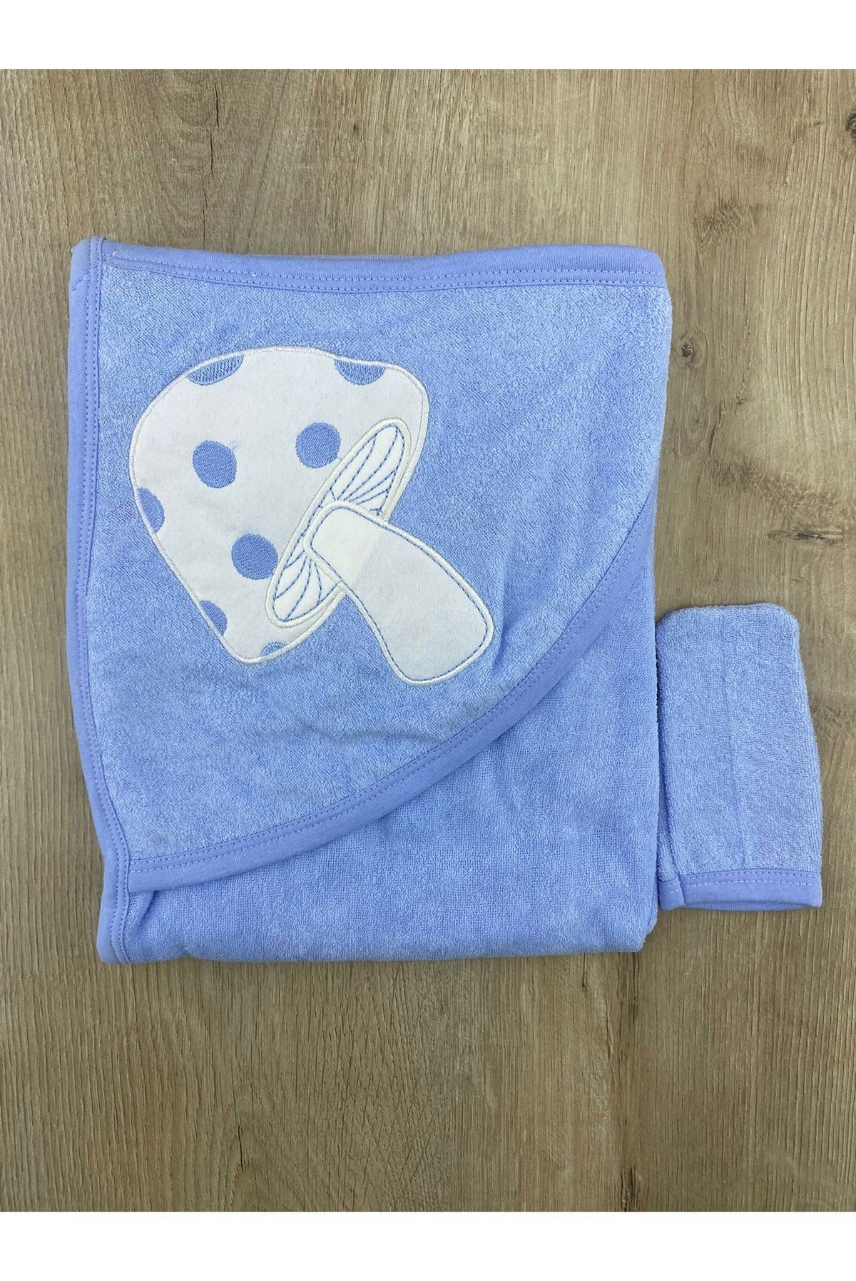 Ruken Baby (0-2 Yaş) Mantar Desenli Banyo Havlusu