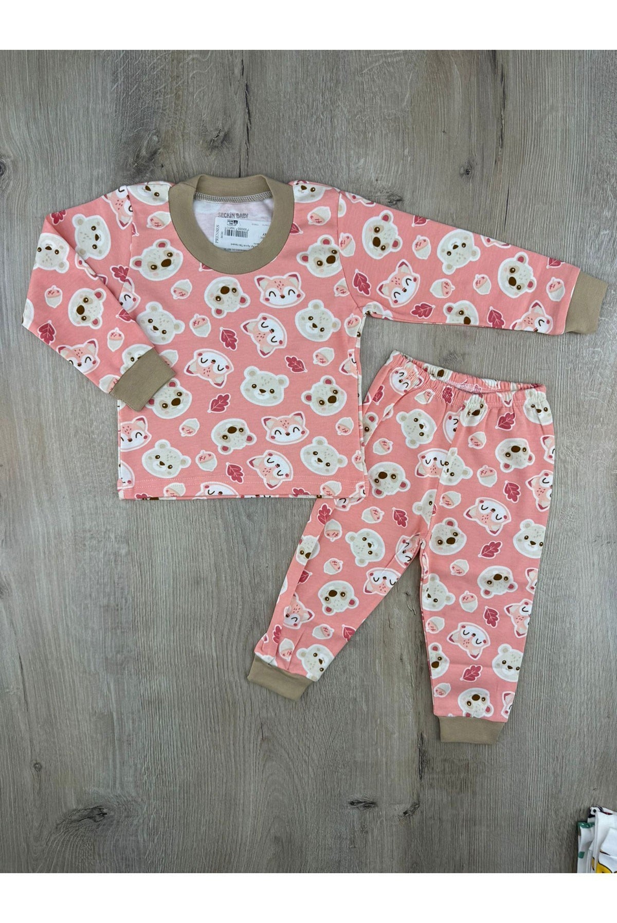 Seçkin (6-24 Ay) Ayıcık Tilki Desenli Pijama Takımı
