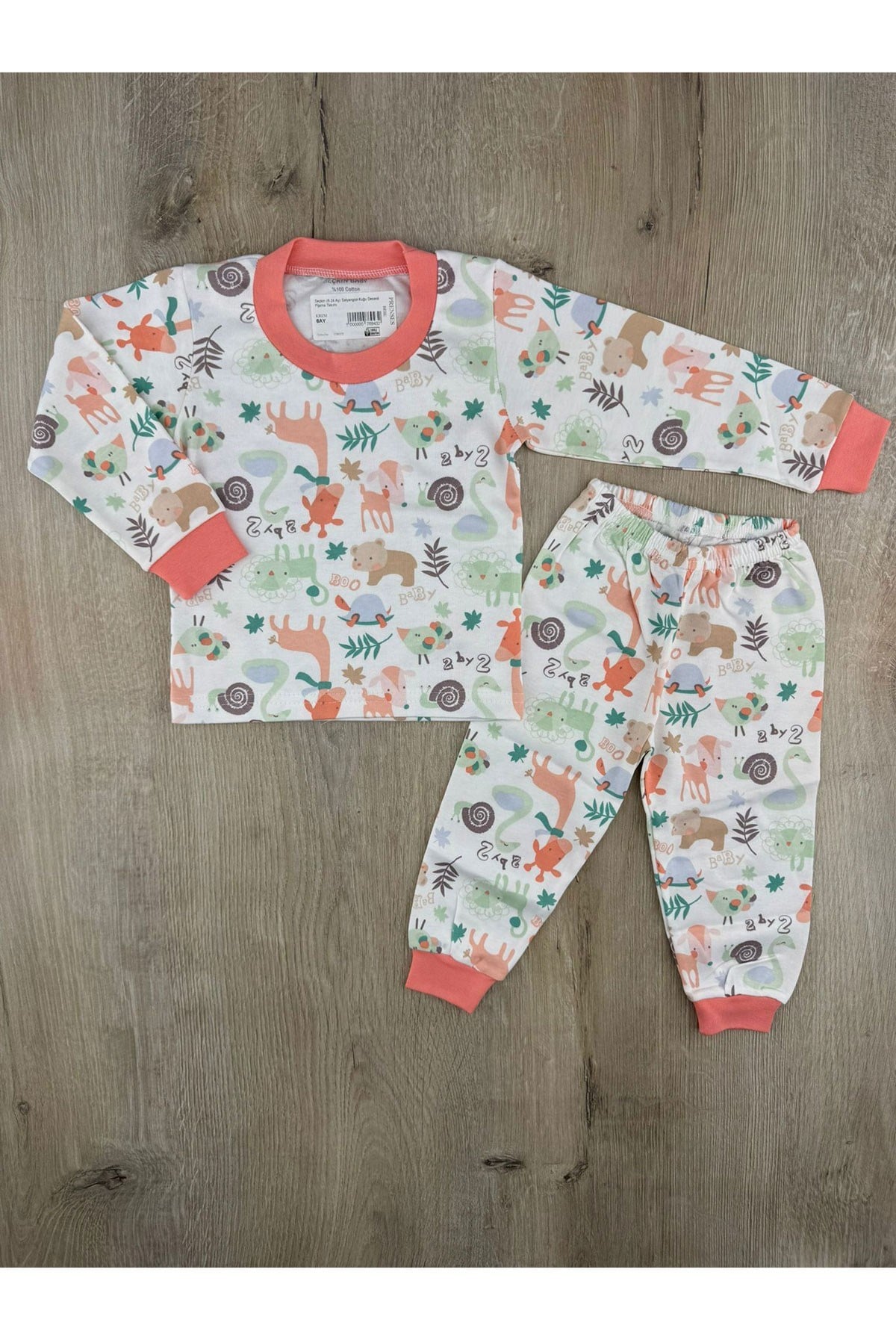 Seçkin (6-24 Ay) Salyangoz-Kuğu Desenli Pijama Takımı