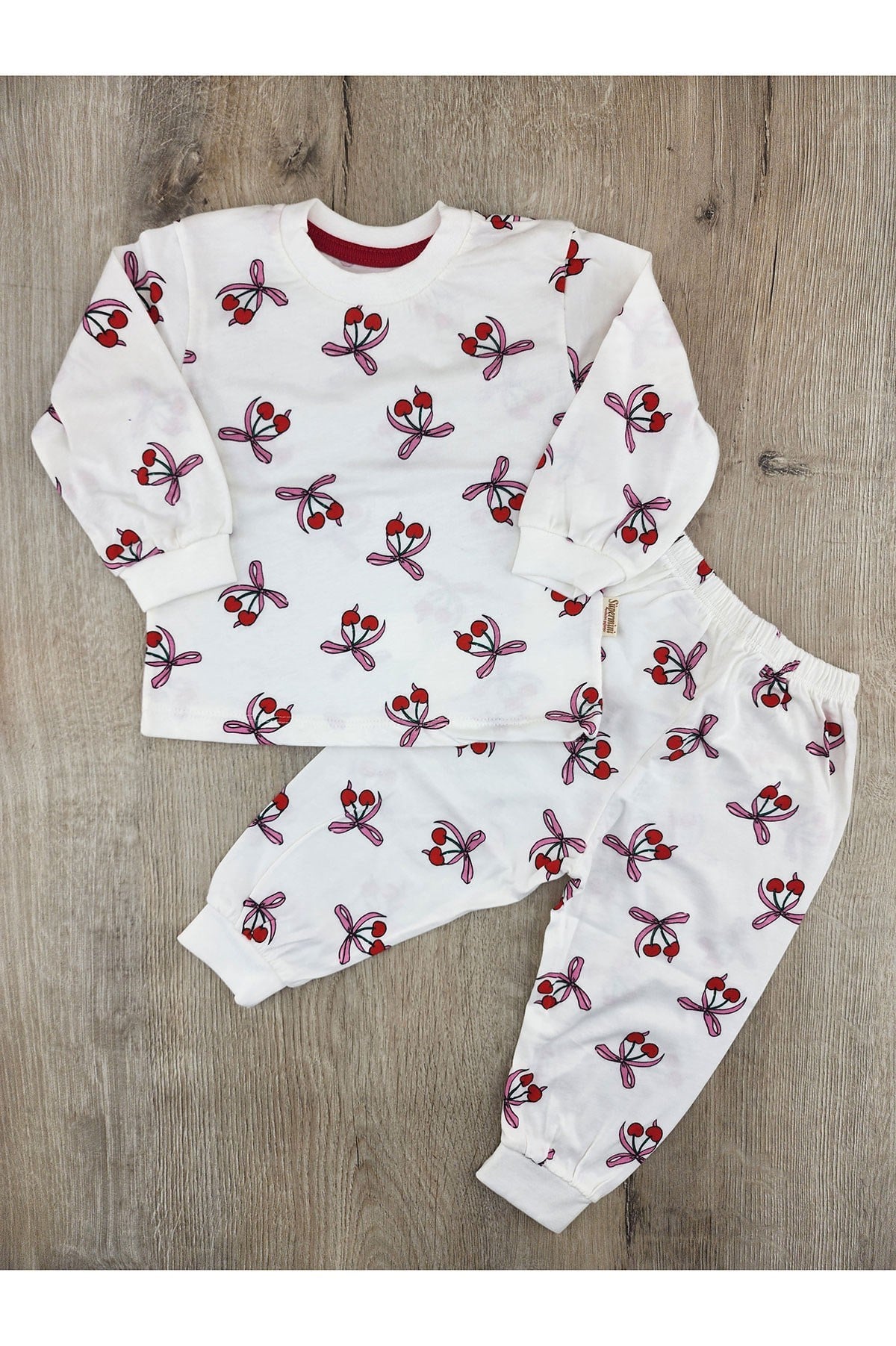 Süpermini (1-8 Yaş) Kiraz Desenli Pijama Takımı