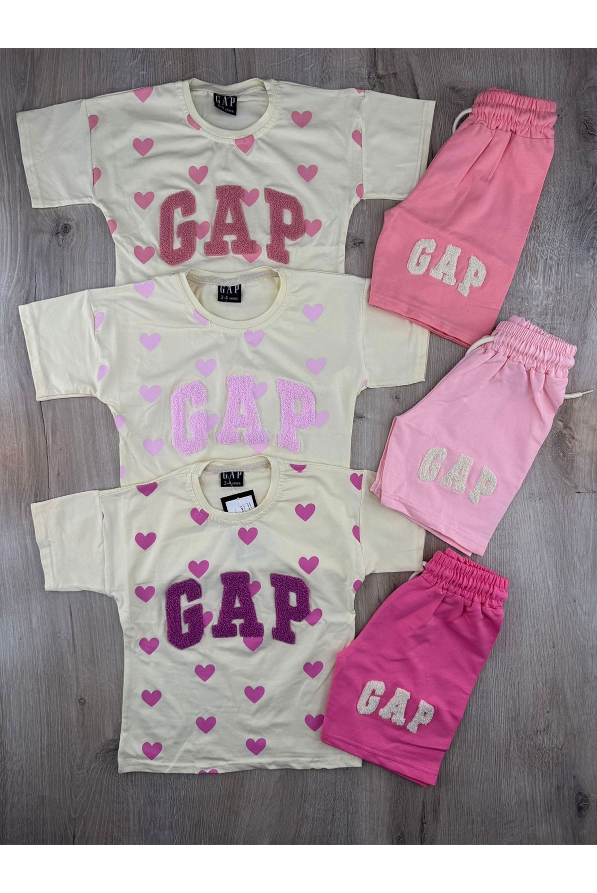 Tintini (3-10 Yaş) Gap-Minik Kalp Desenli Şortlu Takım