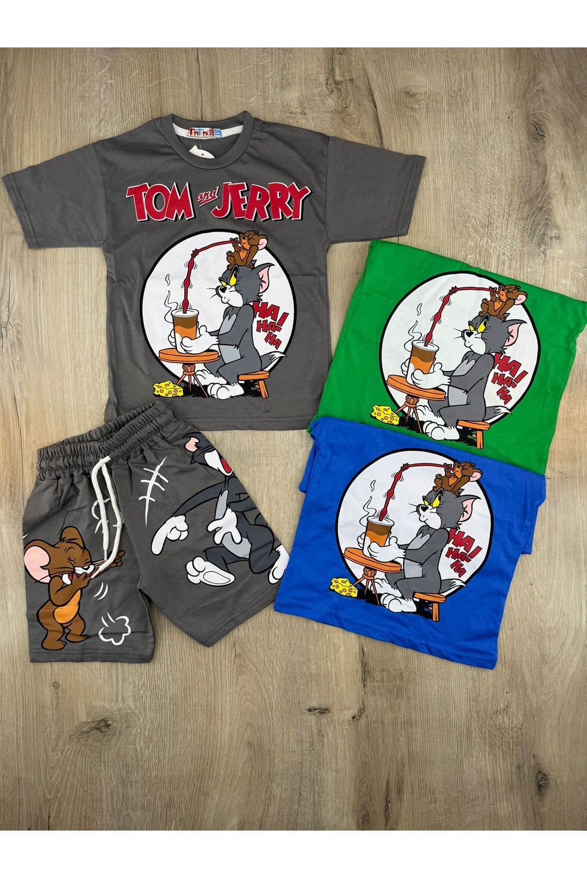 Tintini (3-10 Yaş) Tom Ve Jerry Desenli Şortlu Takım