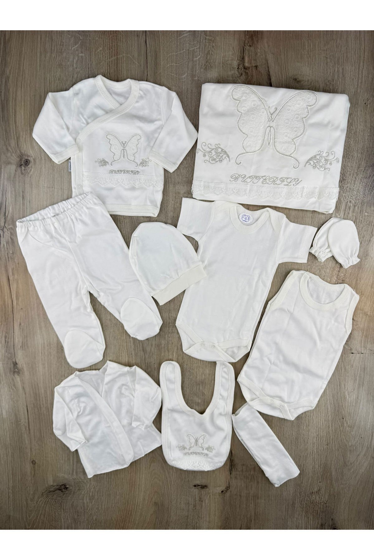 Zıpır (0-3 Ay) 510 Kelebek Nakışlı 10 Lu Set