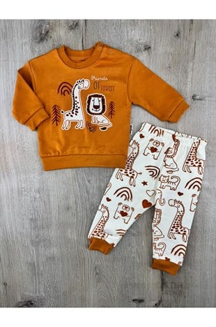 Babycan (3-12 Ay) Zürafa Aslan Desenli Mevsimlik Takım