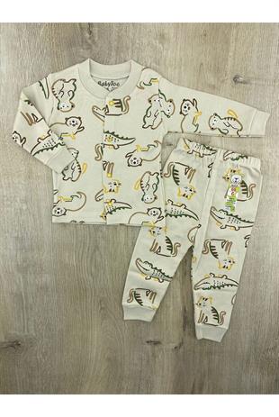 Babytoo (6-24 Ay) Timsah Desenli Önen Çıtçıtlı Pijama Takımı