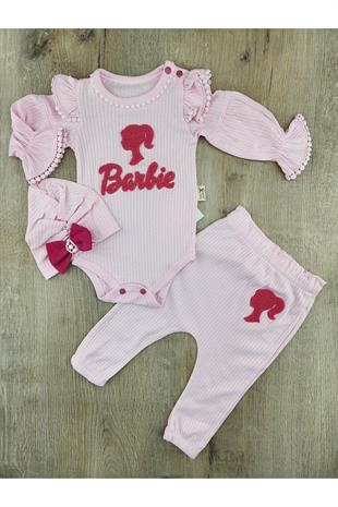 Coşay 23156 Süzene Barbie Desenli 3Lü Takım
