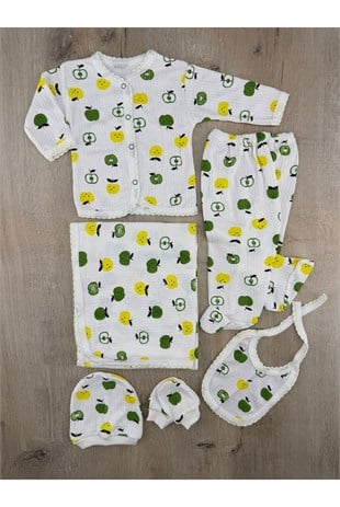 Gonca Bebe (0-6 ay) Elma Desenli Battaniyeli 6Lı Set