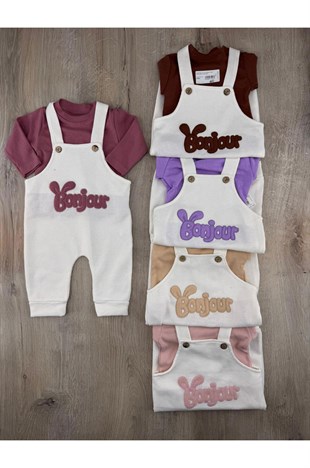 Gözde Baby (6-24 Ay) Bonjour Desenli Badili Waffle Kumaş Slopet