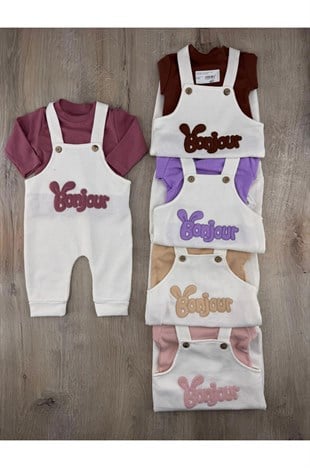 Gözde Baby (6-24 Ay) Bonjour Desenli Badili Waffle Kumaş Slopet