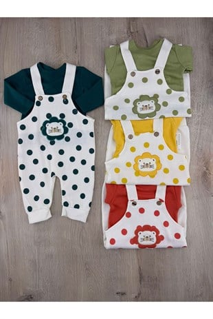 Gözde Baby (6-24 Ay) Puanlı Aslan Desenli Badili Waffle Kumaş Slopet
