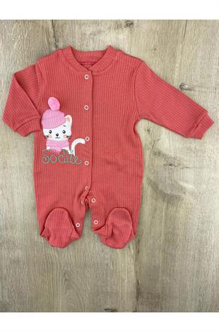 Kids Wear(0-9 Ay) Kedi Desenli Tulum