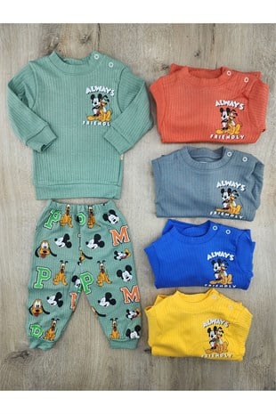 Mini Mundo (9-12-18 Ay) Goofy Desenli Mevsimlik Takım