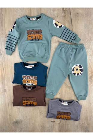 MRN (1-4 Yaş) Roar Some Desenli Önü Cepli Mevsimlik Takım
