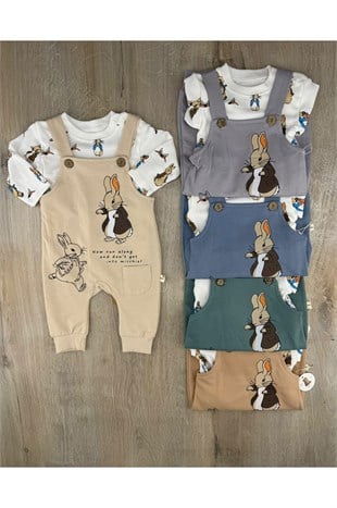 Murat Baby (0-12 Ay) 9745 Sevimli Tavşan Desenli Badili Slopet Tulum