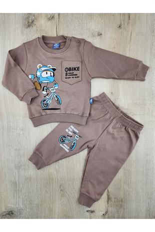 Nazar Bebe 25797 (9-24 Ay) Bisiklet Desenli Mevsimlik Takım