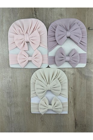 NW (0-2 Yaş) Waffle Bone Bandana Seti