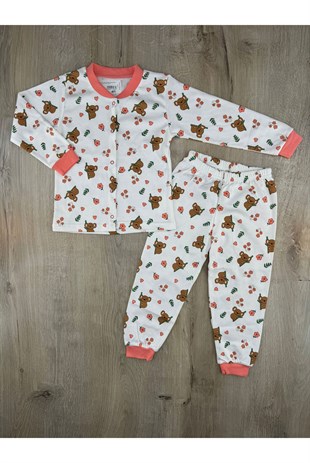 Seçkin (3-6 Yaş) Papatya Koala Desenli Önden Çıtçıtlı Pijama Takımı