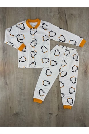 Seçkin (3-6 Yaş) Penguen Desenli Önden Çıtçıtlı Pijama Takımı