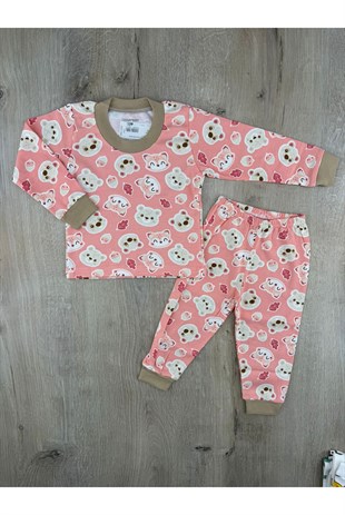 Seçkin (6-24 Ay) Ayıcık Tilki Desenli Pijama Takımı