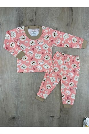 Seçkin (6-24 Ay) Ayıcık Tilki Desenli Pijama Takımı