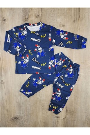 Süpermini (1-8 Yaş) Sonic Desenli Mevsimlik Pijama Takımı