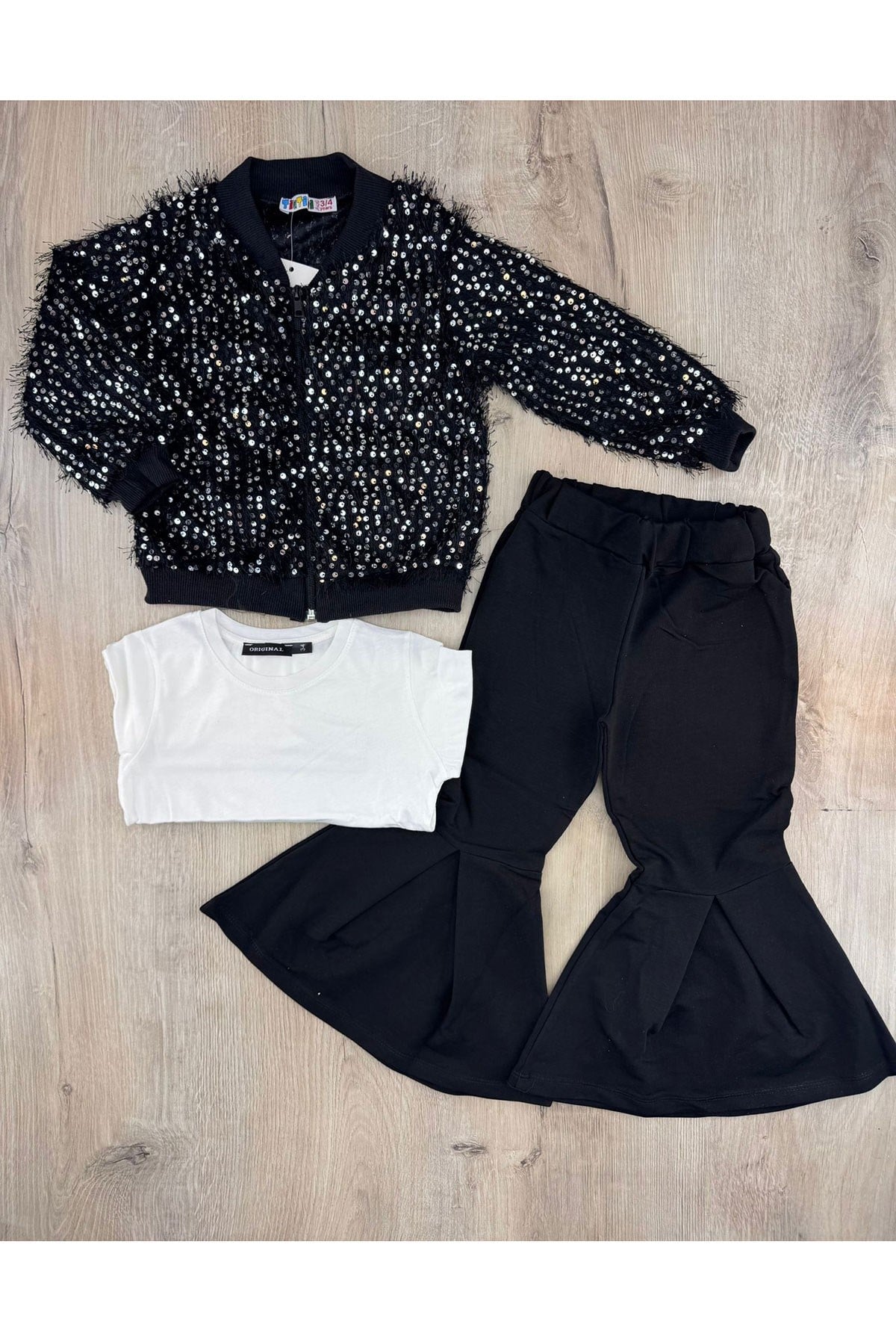 #360379 (3-10 Yaş) Pullu İspanyol Altlı 3Lü Takım