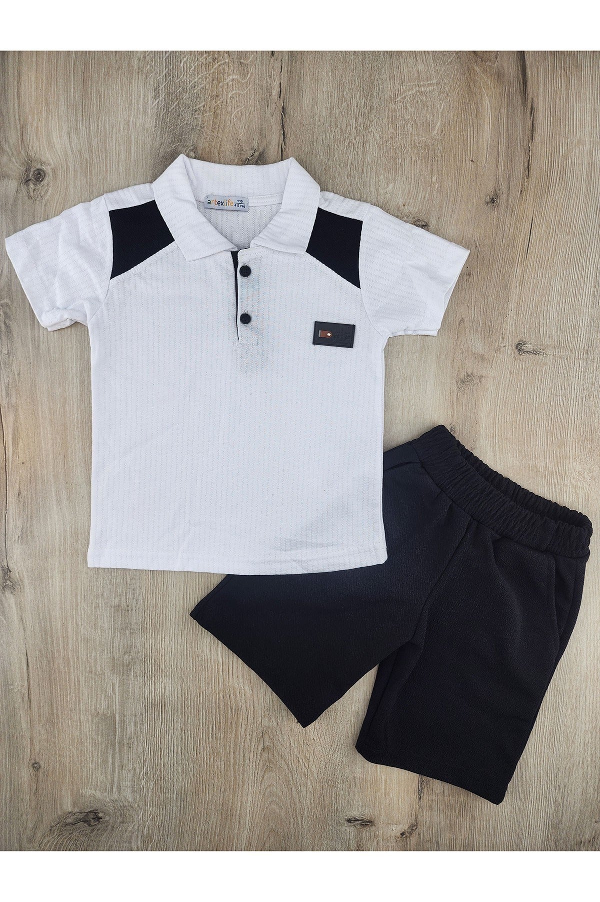 Artex (4-11 Yaş) Yaka Düğmeli Şortlu takım