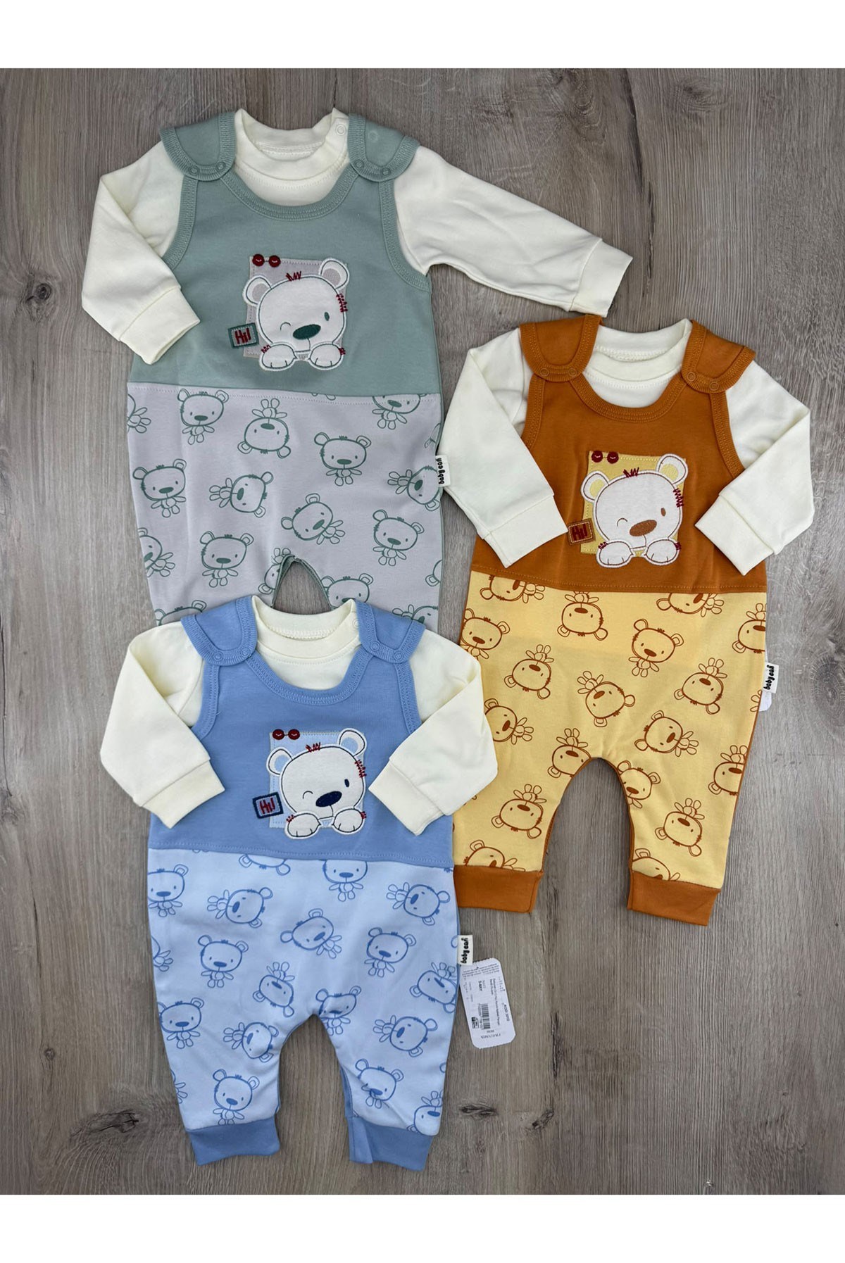 Babycan (3-12 Ay) Ayıcık Aplikeli Parçalı Badili SLopet