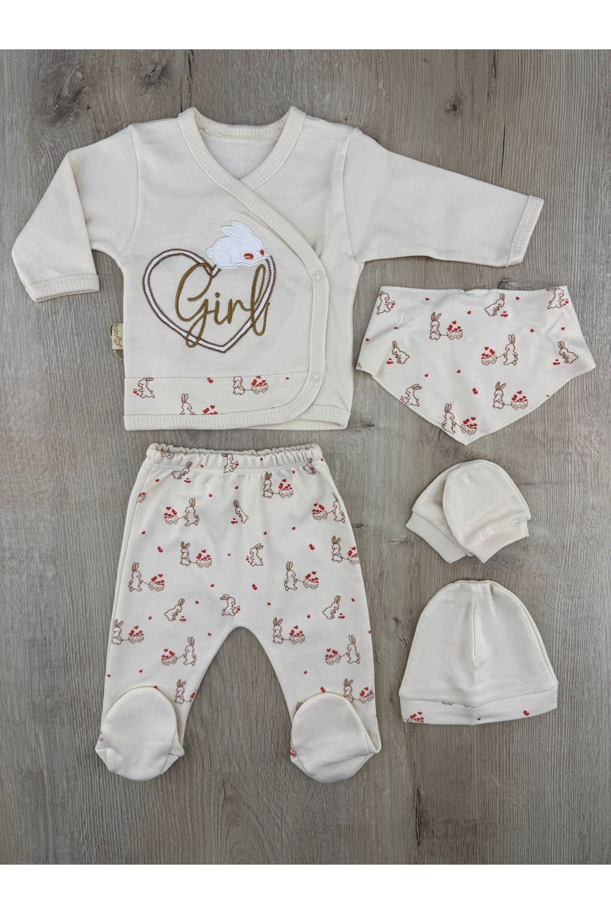 Babyim (0-3 Ay) Girl Yazılı Zıbın Takımı