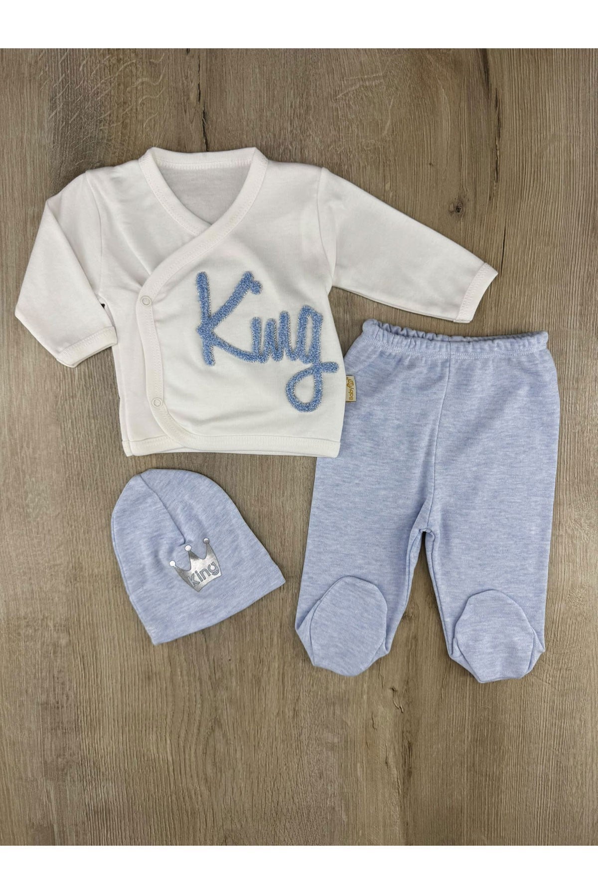 Babyim (0-3 Ay) KİNG Desenli Zıbın Takımı