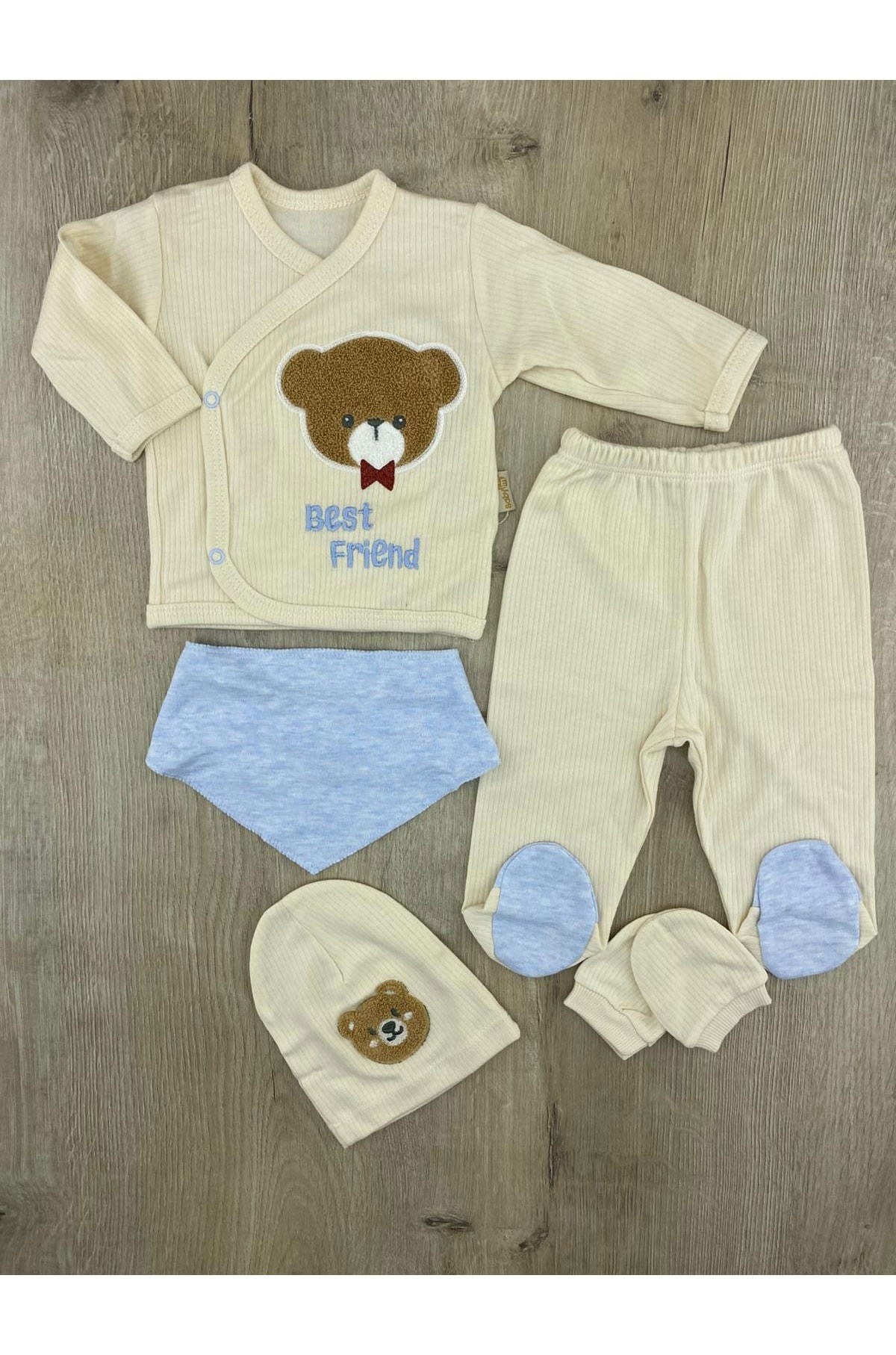 Babyim 2158 Best Friends Ayıcık Desenli Zıbın Takımı