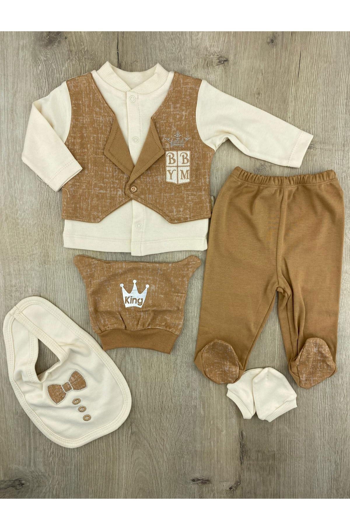 Babyim 254641 King Desenli Yelekli 5'li Set