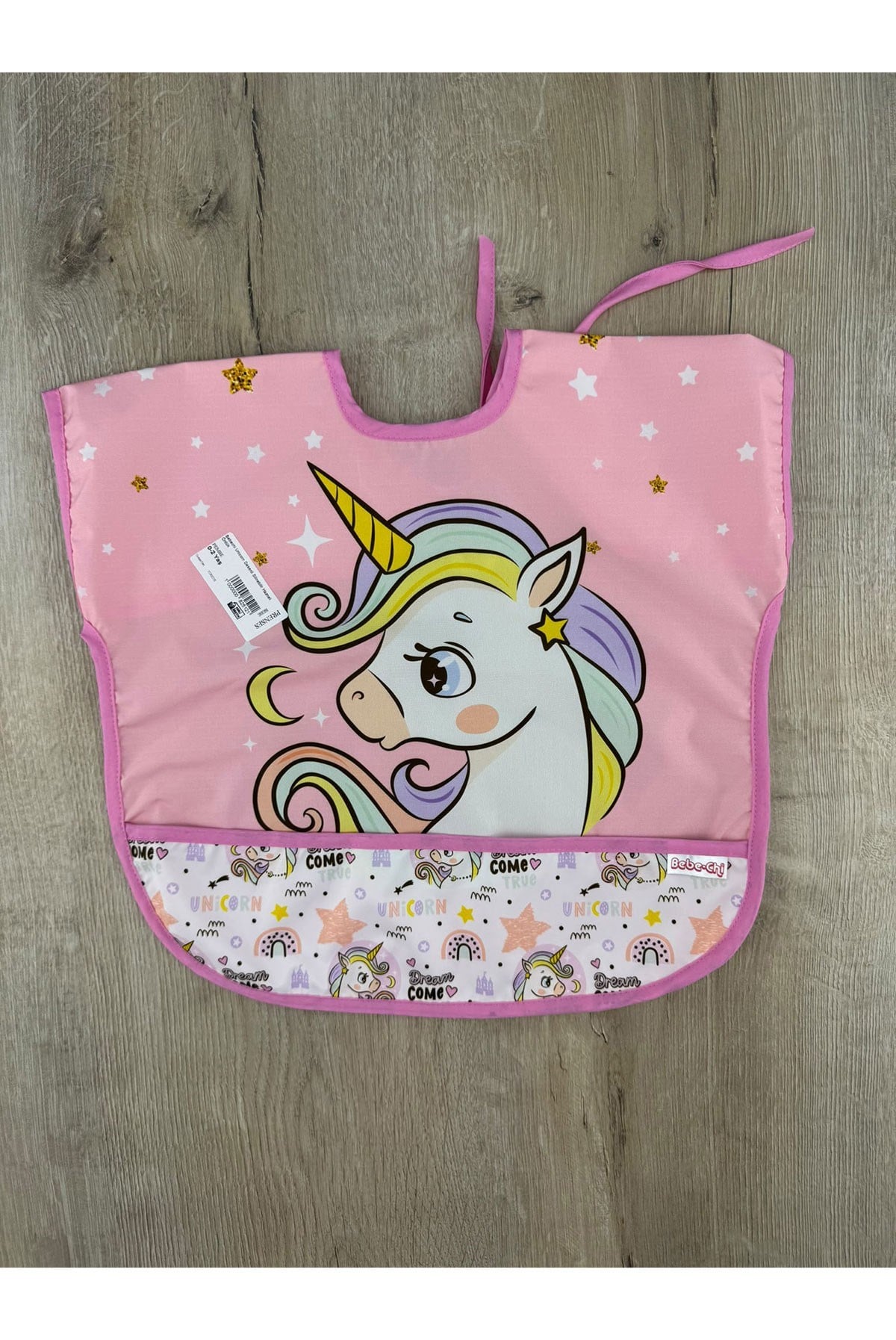 Bebechi Unicorn Desenli Silinebilir Hazneli Önlük