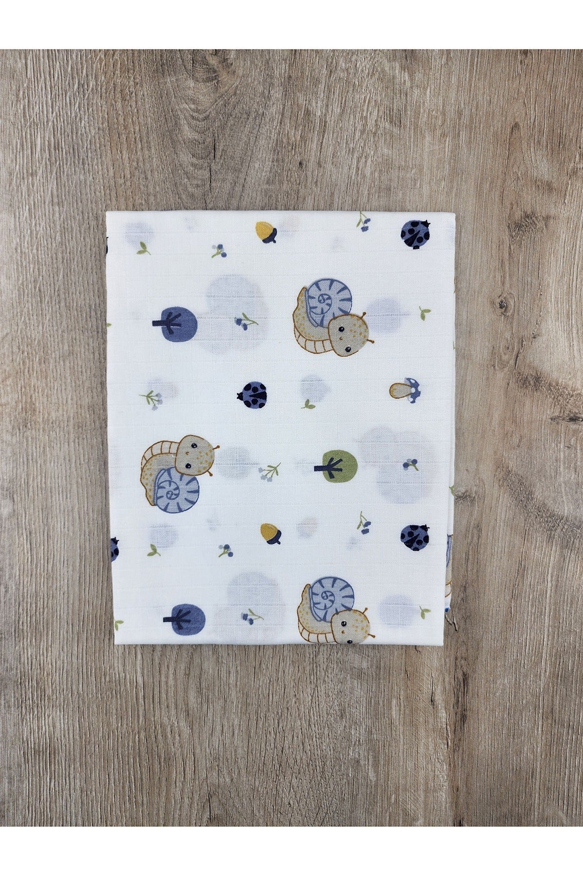 Berço Salyangoz Desenli Tek Kat Müslin Battaniye