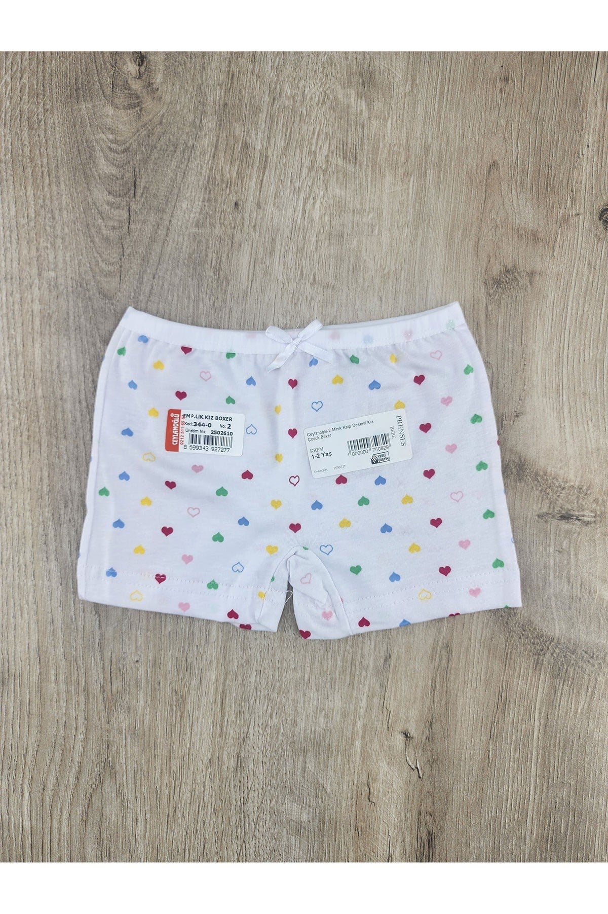 Ceylanoğlu-2 Minik Kalp Desenli Kız Çocuk Boxer