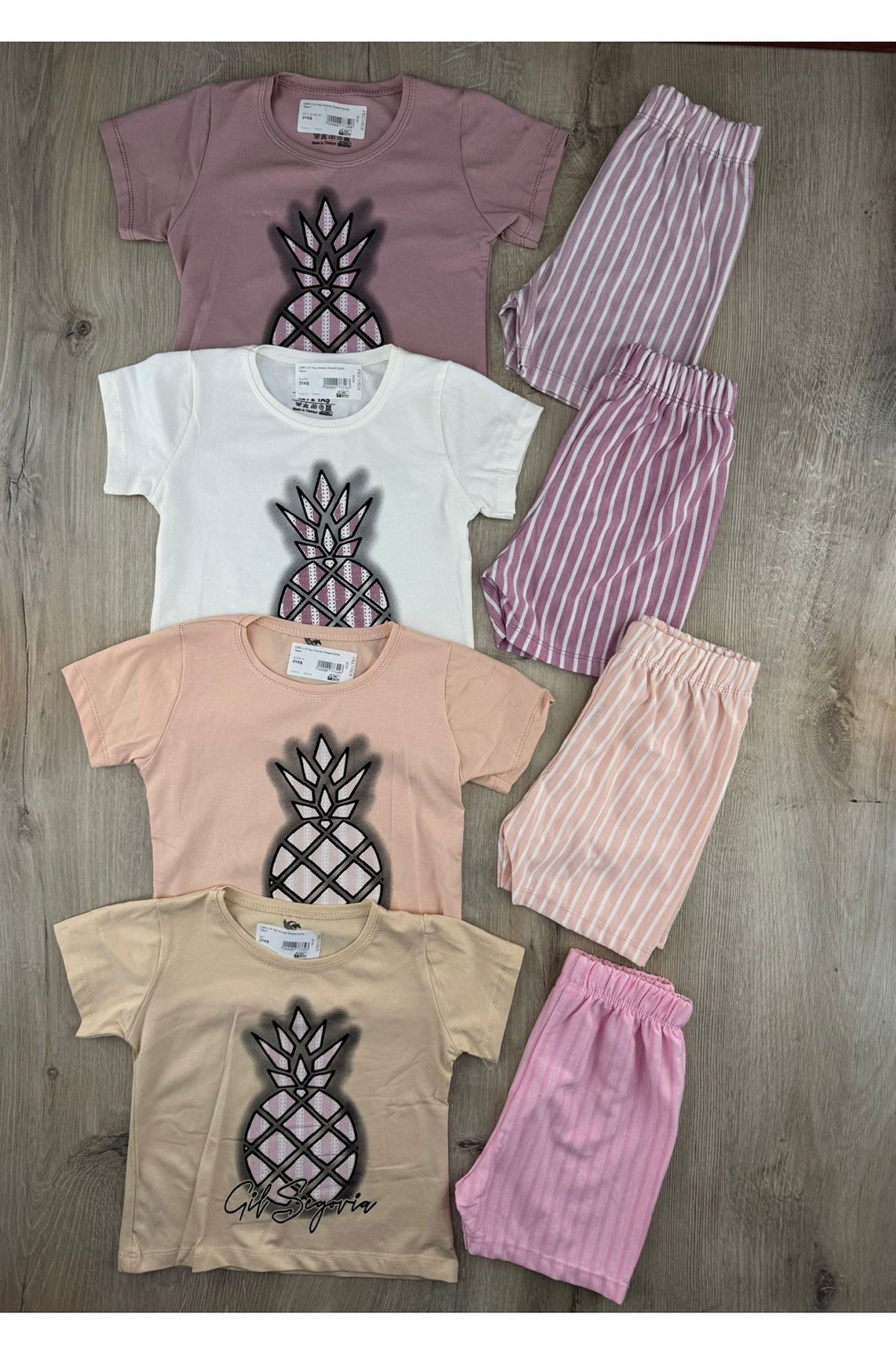 CMK (2-9 Yaş) Ananas Desenli Şortlu Takım