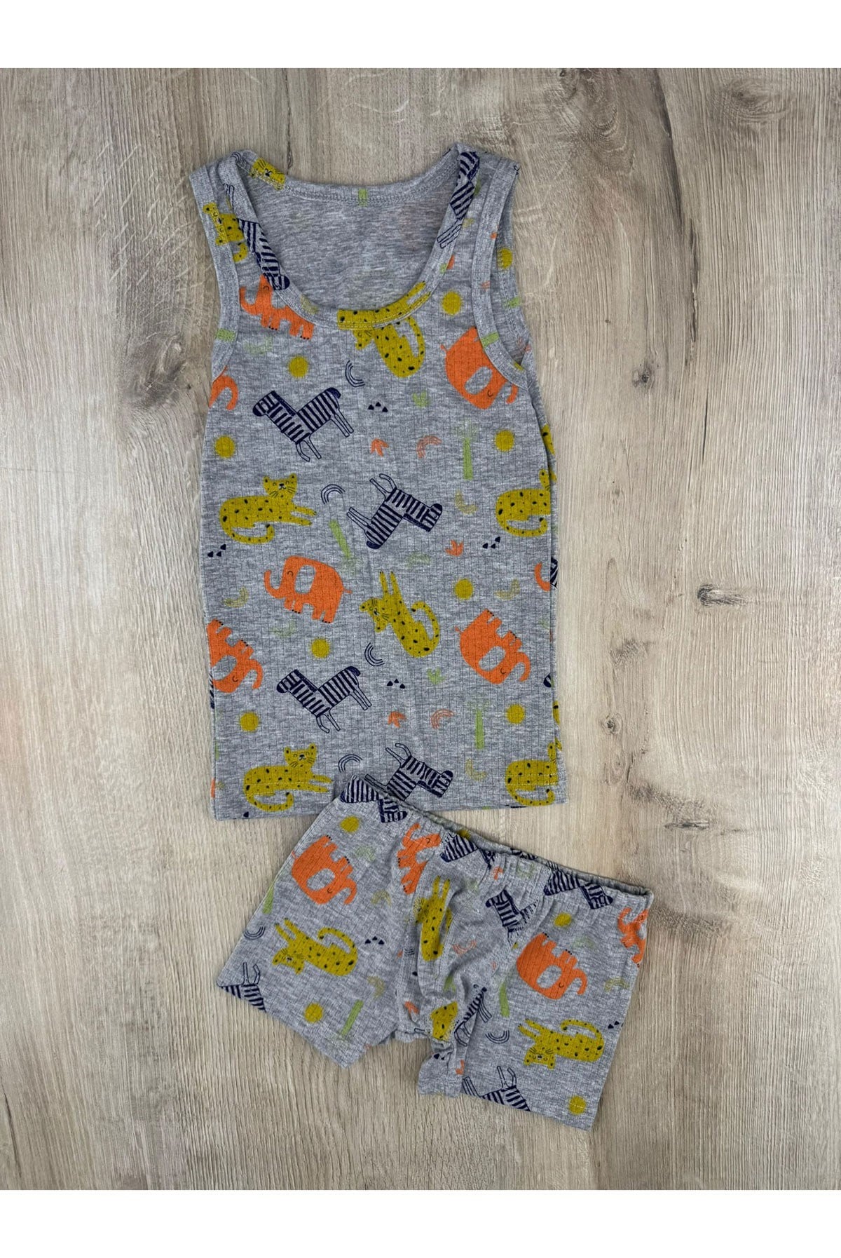 Defnem (3-10 Yaş) Zebra Kaplan Desenli Atlet Boxer Takım